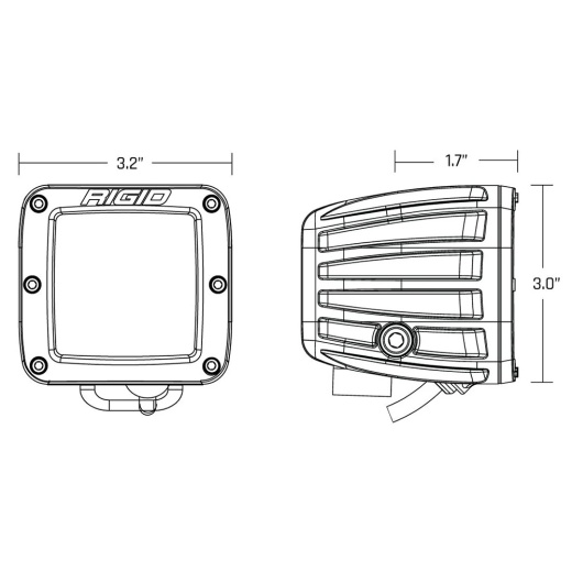Rigid Industries D-Series Spot W/Amber Pro Lens - Pair