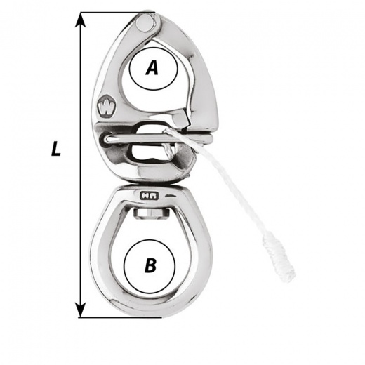 Wichard Hr Quick Release Snap Shackle With Large Bail - 90Mm Length - 3-35/64"
