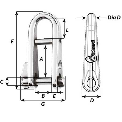 HR D shackle - Dia 20 mm