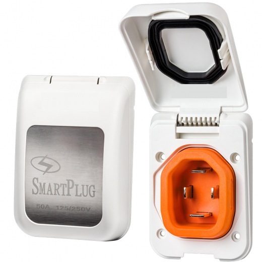 Smartplug 50 Amp Male Non-Metallic Inlet Cover - White