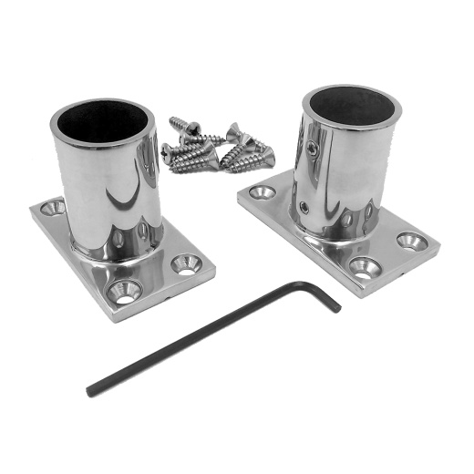 Navpod Stainless Steel Feet for 1.25″ Diameter AngleGuards or Stanchion Kits (Rectangular Base)