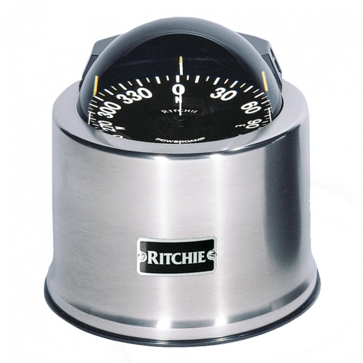 Ritchie SP-5-C Globemaster Compass - Pedestal Mount - Stainless Steel - 12V - 5 Degree Card