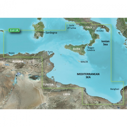 Garmin Bluechart G3 Vision HD - VEU013R - Italy Southwest & Tunisia