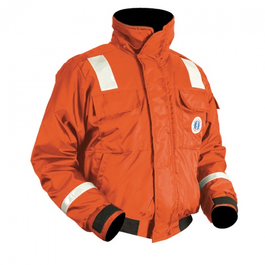 Mustang Classic Flotation Bomber Jacket W/Reflective Tape - Orange - XXXL