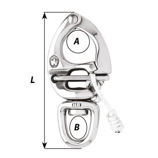 Wichard HR Quick Release Snap Shackle with Swivel Eye - 110mm Length - 4-21/64"