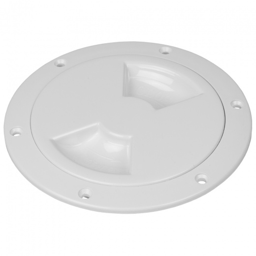 Sea-Dog Quarter-Turn Smooth Deck Plate W/Internal Collar - White - 6"