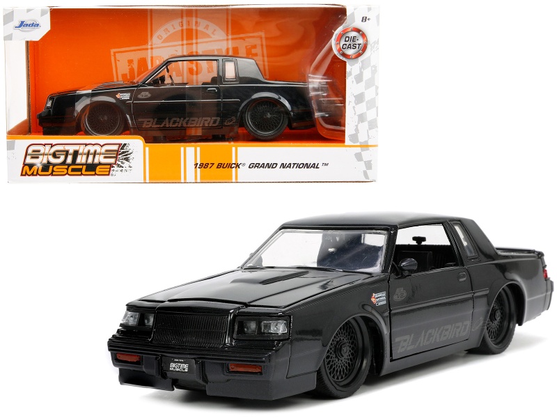 1987 Buick Grand National Black Metallic "Blackbird" "Bigtime Muscle" Series 1/24 Diecast Model Car By Jada