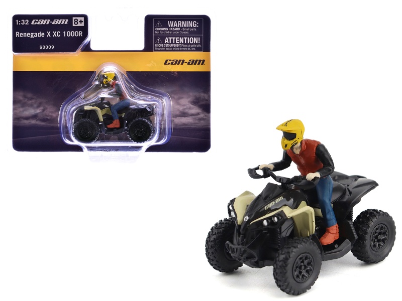 Can-Am Renegade X Xc 1000R Atv Desert Tan With Driver Figure 1/32 Diecast Model By Brp Models