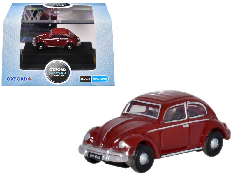 Volkswagen Beetle Ruby Red 1/148 (N) Scale Diecast Model Car By Oxford Diecast