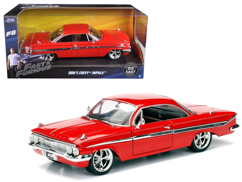 Dom's Chevrolet Impala Red "Fast & Furious F8: The Fate Of The Furious" (2017) Movie 1/24 Diecast Model Car By Jada
