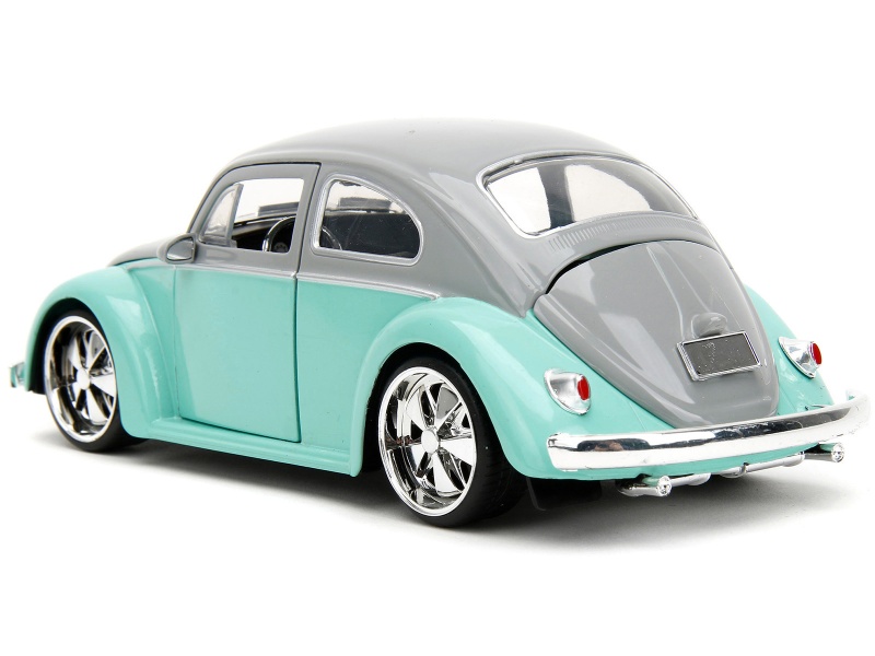 1959 Volkswagen Beetle Gray And Light Blue "Punch Buggy" Series 1/24 Diecast Model Car By Jada