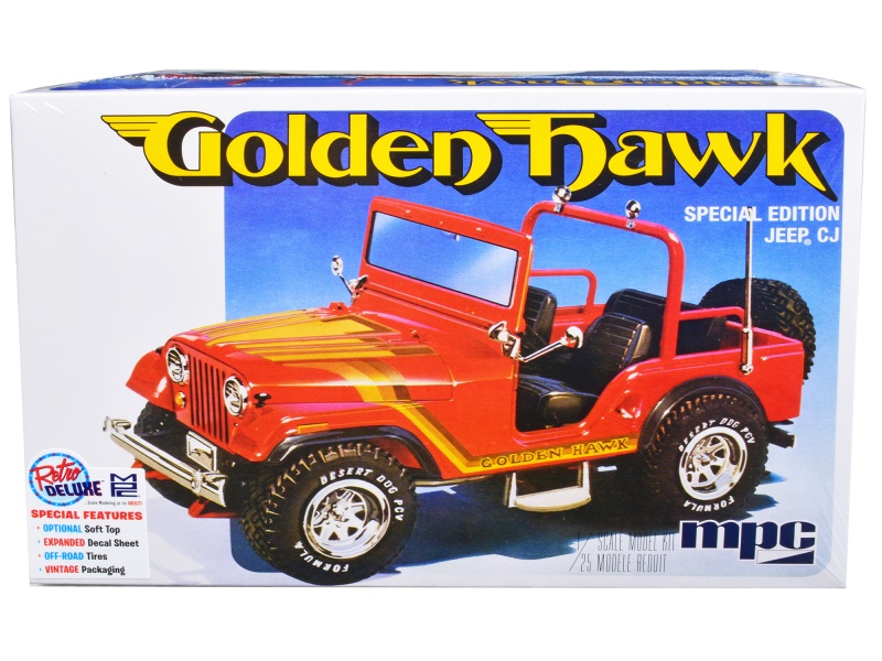 Skill 2 Model Kit 1981 Jeep Cj5 Golden Hawk 1/25 Scale Model Car By Mpc