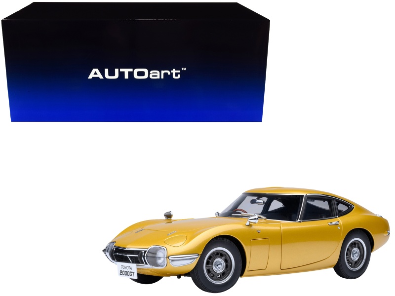 1967 Toyota 2000Gt Rhd (Right Hand Drive) Gold Metallic 1/18 Model Car By Autoart