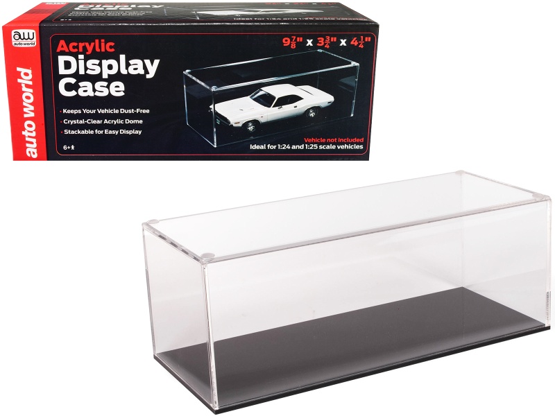 Acrylic Collectible Display Show Case For 1/24-1/25 Scale Model Cars By Auto World