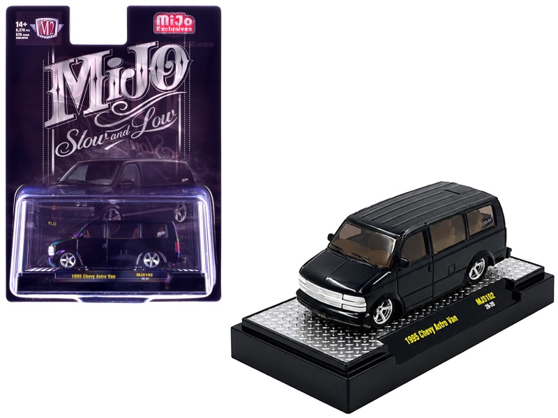 1995 Chevrolet Astro Van "Slow & Low" Black 1/64 Diecast Model