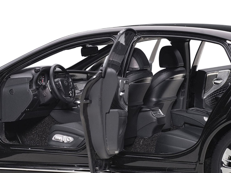 Lexus Ls 500H Black With Black Interior 1/18 Model Car By Autoart