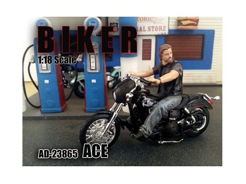Biker Ace Figurine For 1/18 Scale Models By American Diorama