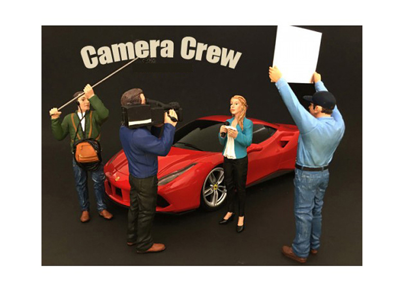 "Camera Crew" 4 Piece Figurine Set For 1/18 Scale Models By American Diorama