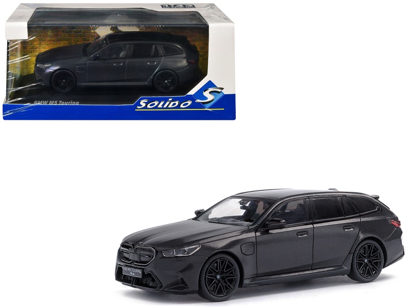 2024 Bmw M5 Touring Frozen Deep Gray Metallic With Black Top 1/43 Diecast Model Car By Solido