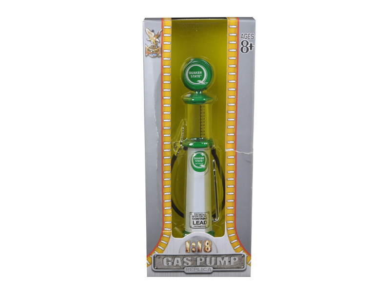 Quaker State Gasoline Vintage Gas Pump Cylinder 1/18 Diecast Replica By Road Signature