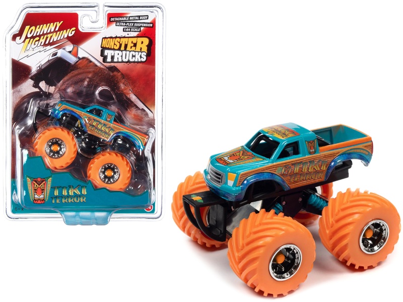 "Tiki Terror" Monster Truck "Who Do Voo Doo?" With Driver Figure "Monster Trucks" Series 1/64 Diecast Model By Johnny Lightning