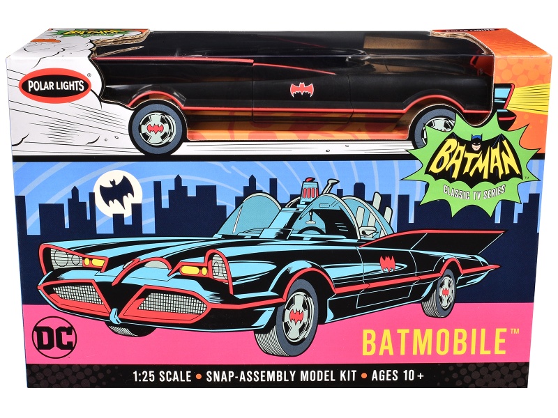 Skill 2 Model Kit Batmobile "Batman" (1966-1968) Tv Series 1/25 Scale Model By Polar Lights