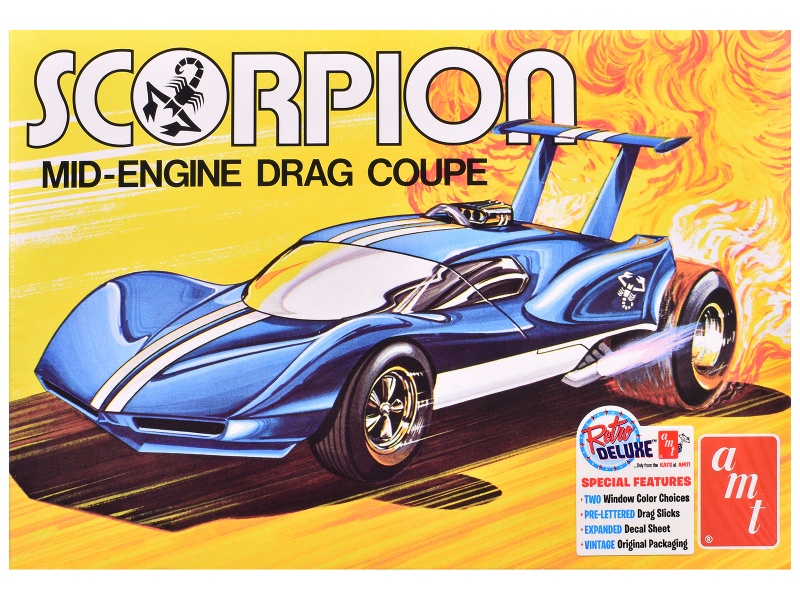 Skill 3 Model Kit Scorpion Mid-Engine Drag Coupe 1/25 Scale Model By Amt