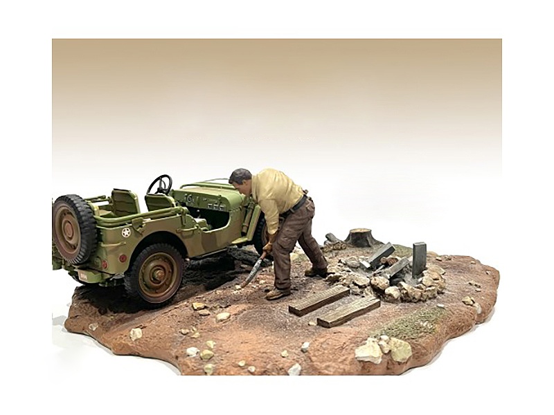 "4X4 Mechanic" Figure 4 For 1/18 Scale Models By American Diorama