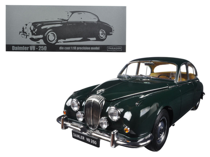 1967 Daimler V8-250 British Racing Green Left Hand Drive 1/18 Diecast Model Car By Paragon
