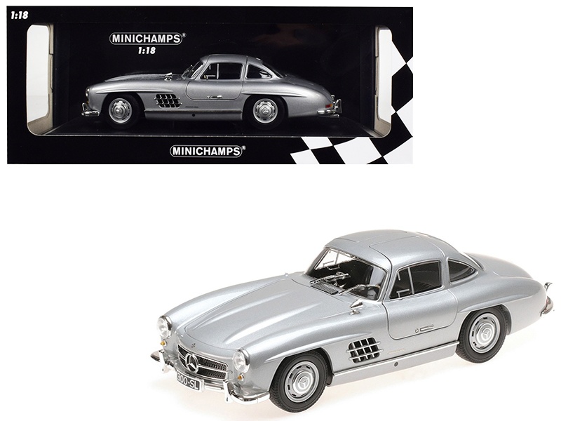 1955 Mercedes Benz 300 Sl (W198) Silver Limited Edition To 600 Pieces Worldwide 1/18 Diecast Model Car By Minichamps