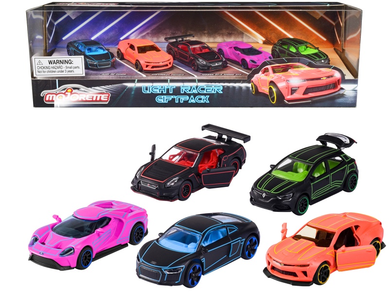 Light Racer Giftpack (2023) 5 Piece Set 1/64 Diecast Model Cars By Majorette