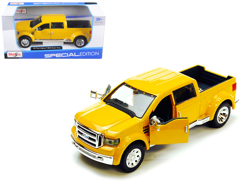 Ford Mighty F-350 Pickup Truck Yellow 1/31 Diecast Model Car By Maisto
