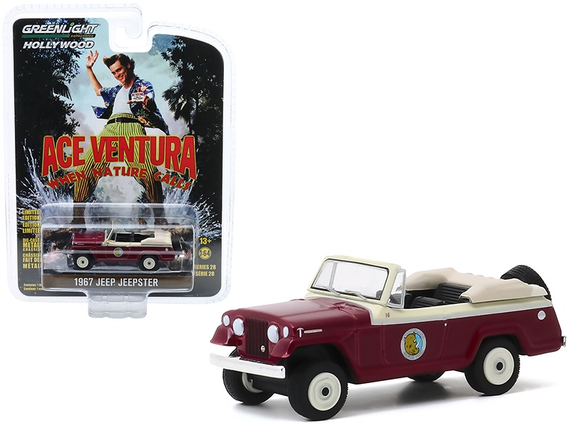 1967 Jeep Jeepster Convertible "Ace Ventura: When Nature Calls" (1995) Movie "Hollywood Series" Release 28 1/64 Diecast Model Car By Greenlight