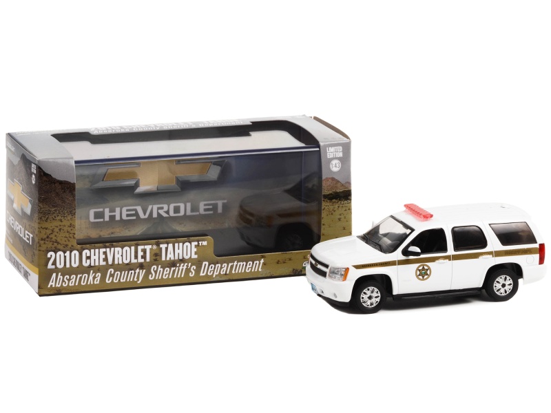2010 Chevrolet Tahoe White With Gold Stripes "Absaroka County Sheriff's Department" 1/43 Diecast Model Car By Greenlight