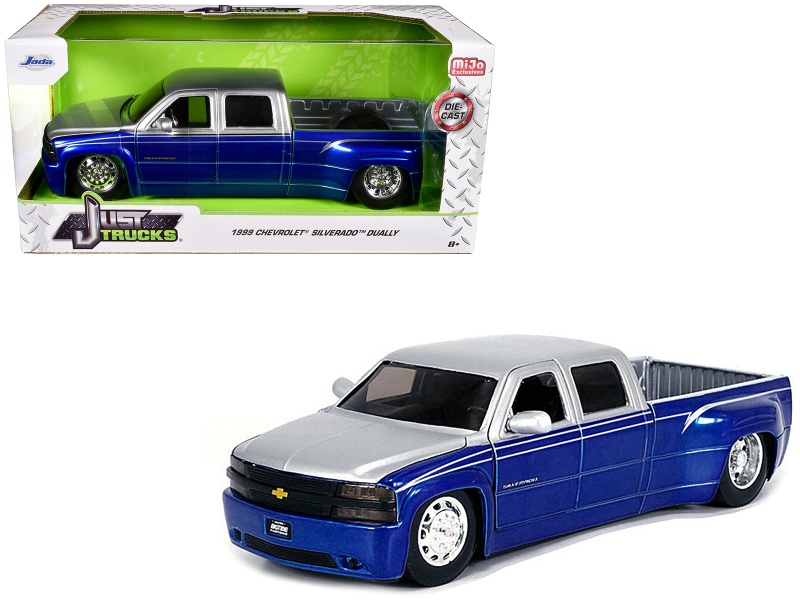 1999 Chevrolet Silverado Dually Pickup Truck Diecast Model Car - Jada 1/24 Scale