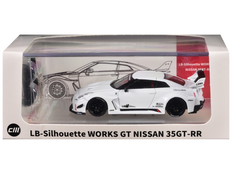Nissan 35GT-RR LB-Silhouette Works GT RHD White Diecast Model