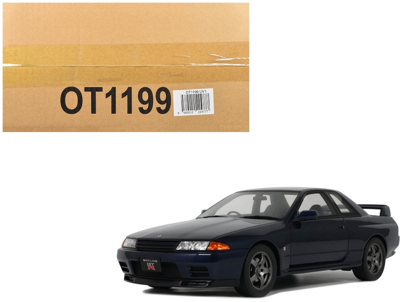 1993 Nissan Skyline Gt-R (Bnr32) Rhd (Right Hand Drive) Dark Blue Pearl Limited Edition To 2000 Pieces Worldwide 1/18 Model Car By Otto Mobile