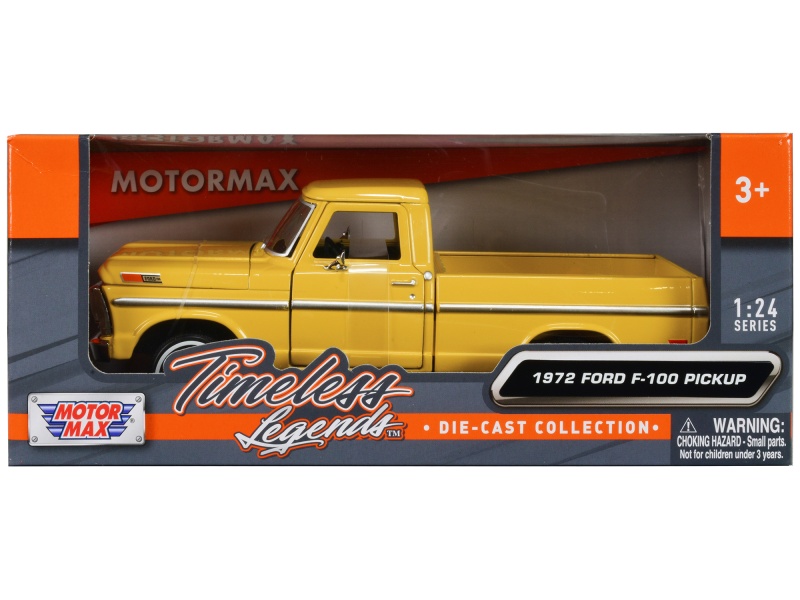 1972 Ford F-100 Pickup Truck Yellow 'Timeless Legends' Diecast Model Car