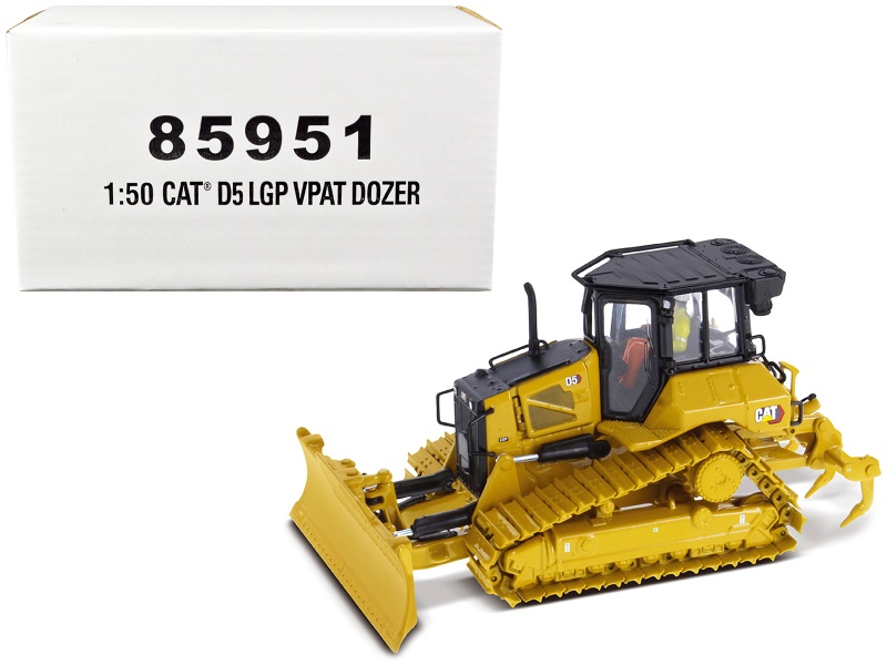 Cat Caterpillar D5 Lgp Vpat Track Type Tractor Dozer Yellow With Operator "High Line" Series 1/50 Diecast Model By Diecast Masters