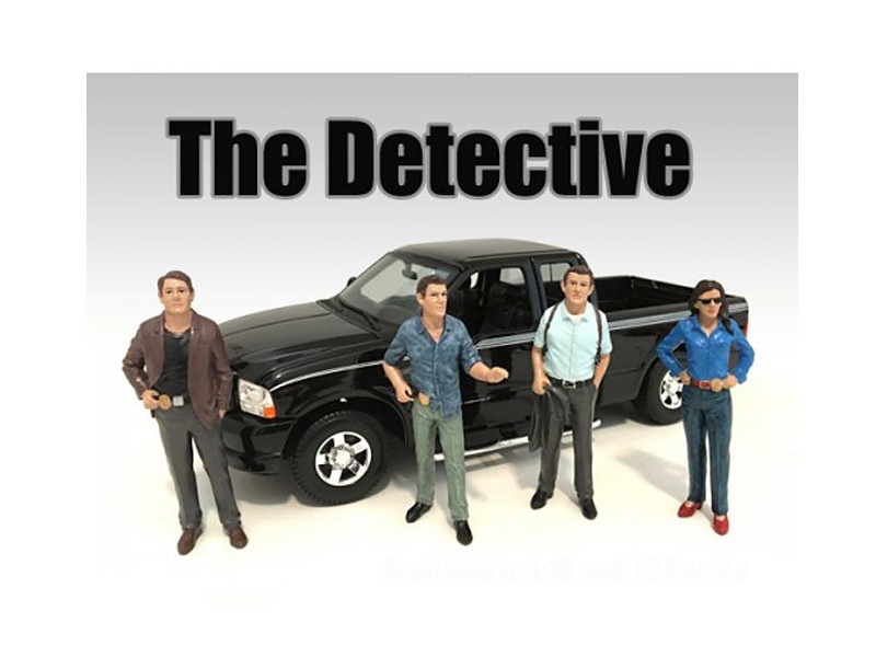 "The Detectives" 4 Piece Figure Set For 1:18 Scale Models By American Diorama
