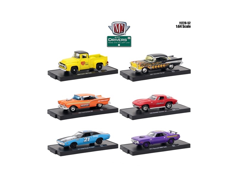 Drivers 6 Cars Set Release 52 In Blister Packs 1/64 Diecast Model Cars By M2 Machines