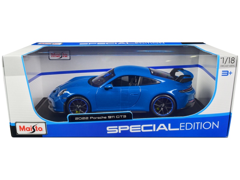 2022 Porsche 911 Gt3 Blue "Special Edition" 1/18 Diecast Model Car By Maisto