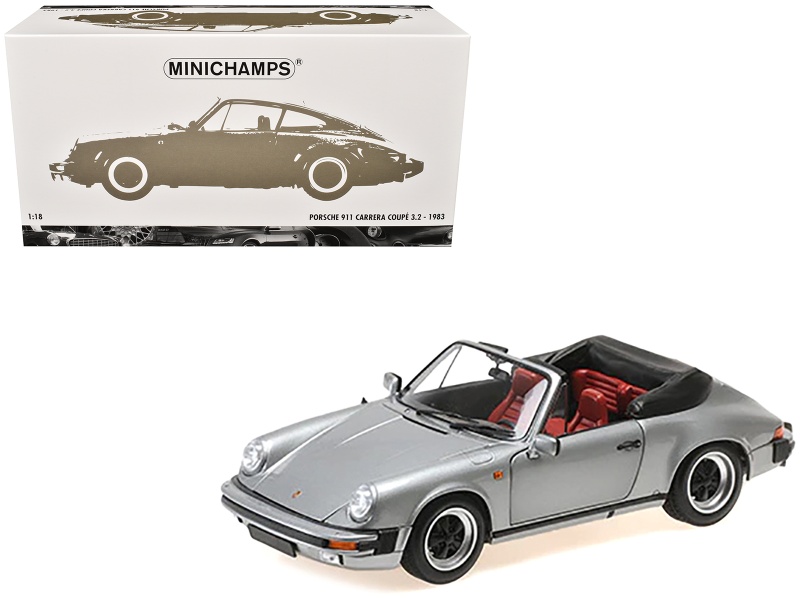 1983 Porsche 911 Carrera Cabriolet 3.2 Gray Metallic Diecast Model Car