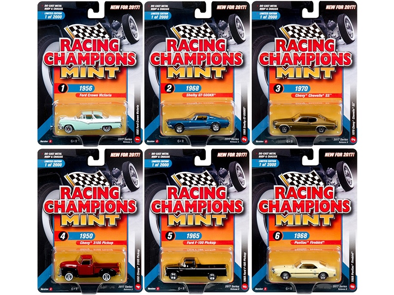 2017 Mint Release 3 Set A Set Of 6 Cars 1/64 Diecast Model Cars By Racing Champions