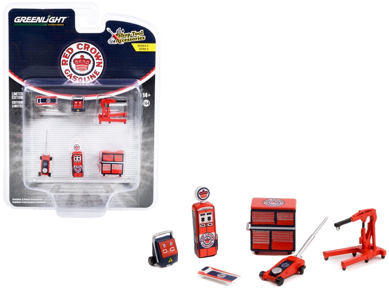 "Red Crown Gasoline" 6 Piece Shop Tools Set "Shop Tool Accessories" Series 5 1/64 Models By Greenlight
