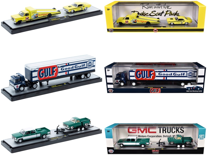Auto Haulers Set Of 3 Trucks Release 88 Limited Edition To 9600 Pieces Worldwide 1/64 Diecast Models By M2 Machines