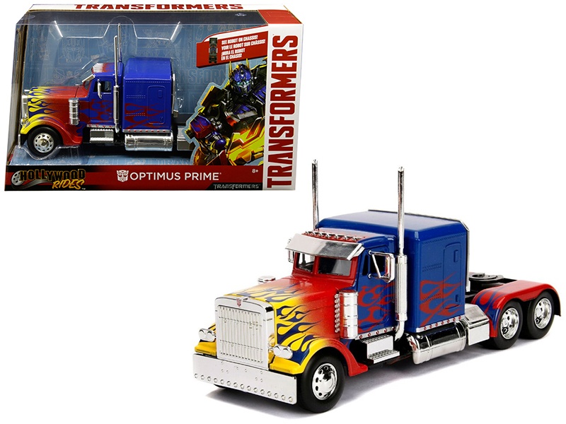 Optimus Prime Truck With Robot On Chassis From "Transformers" Movie "Hollywood Rides" Series Diecast Model By Jada