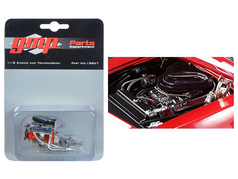 Engine And Transmission Replica From 1967 Chevrolet Camaro Z/28 Trans Am 302 Chevy-Land Heinrich 1/18 Model By Gmp