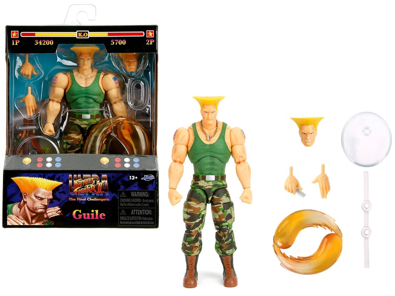 Guile 6" Moveable Figure With Accessories And Alternate Head And Hands "Ultra Street Fighter Ii: The Final Challengers" (2017) Video Game Model By Jada