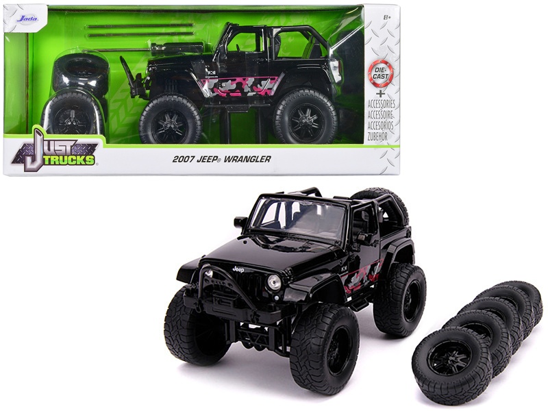 2007 Jeep Wrangler Black Diecast Model Car - Just Trucks Series 1/24 Scale